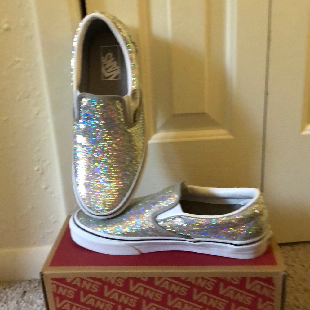 Sequined Vans Size 9 Never Worn!